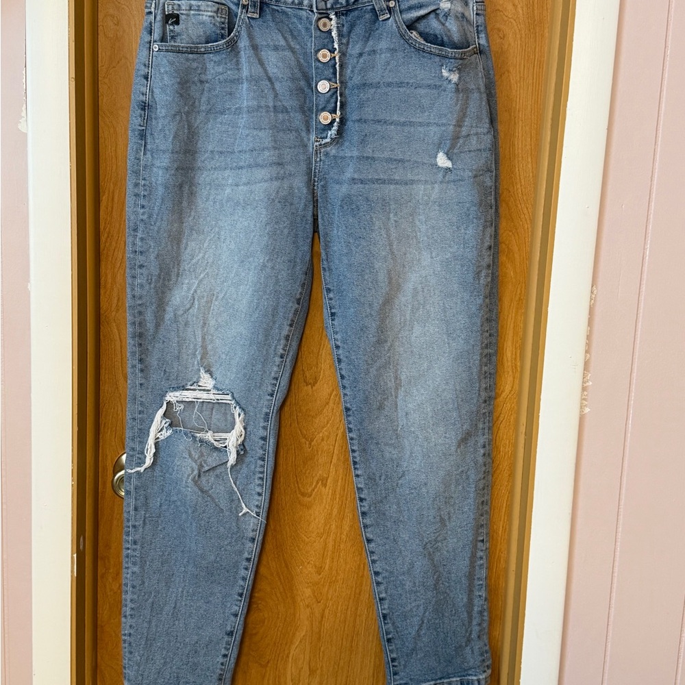 Kancan Classic High-Rise Distressed Women’s Jeans - Blue Size 13